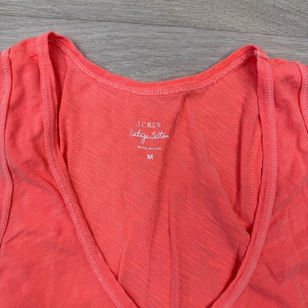 J. Crew Bright Coral Cotton Top - Picture 2 of 6